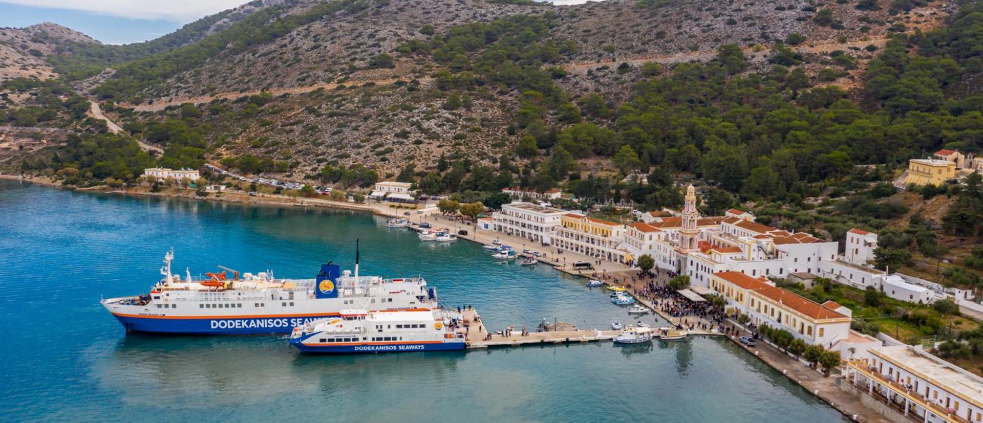 Visit Panormitis monastery in Symi for only 10€ and free transportation for your vehicle!